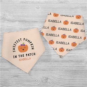Coolest Pumpkin In The Patch Personalized Halloween Bandana Bibs- Set of 2 - 35970-BB