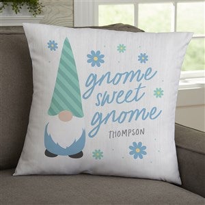 Spring Gnome Personalized 18x18 Velvet Throw Pillow - 36018-LV