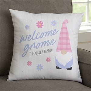 Spring Gnome Personalized 14x14 Velvet Throw Pillow - 36018-SV