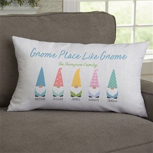 Spring Gnome Personalized Lumbar Throw Pillow - 36018-LB