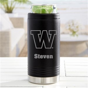 NCAA Wisconsin Badgers Personalized Insulated Skinny Can Holder- Black - 36056