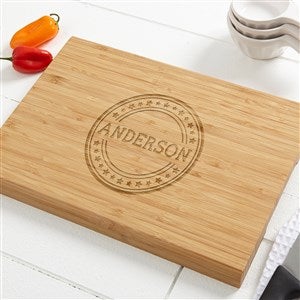 Patriotic Plaid Personalized Bamboo Cutting Board - 10x14 - 36101