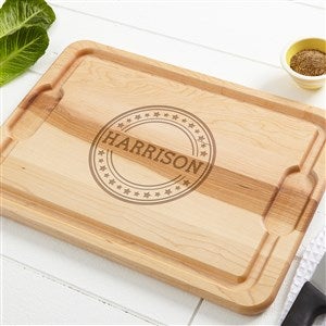 Patriotic Plaid Personalized Maple Cutting Board - 12x17 - 36103