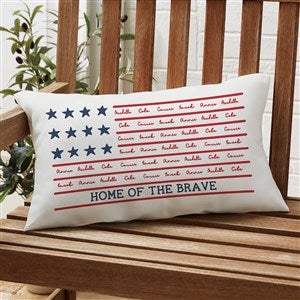 Family Name Flag Personalized Outdoor Throw Pillow- 12” x 22” - 36106-LB