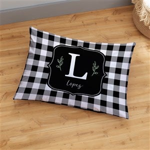 Black & White Buffalo Check Personalized 30x40 Floor Pillow - 36143-L