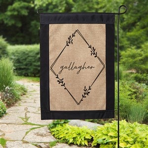 Modern Diamond Personalized Burlap Garden Flag - 36242