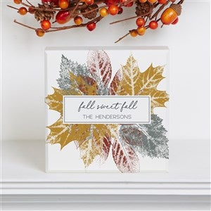 Stamped Leaves Personalized Single Shelf Block - 36319