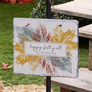 Stamped Leaves Personalized Slate Sign - 36322