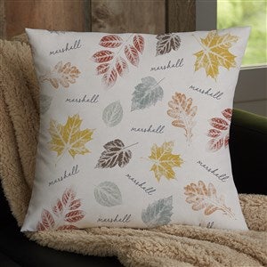 Stamped Leaves Personalized 18quot; Velvet Throw Pillow - 36359-LV