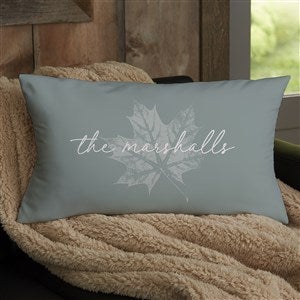 Stamped Leaves Personalized Lumbar Velvet Throw Pillow - 36359-LBV