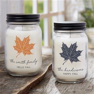 Stamped Leaves Personalized Candle Jar - 36361
