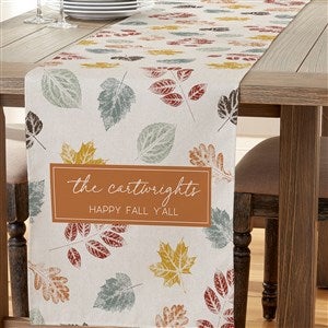 Stamped Leaves Personalized Table Runner - 16quot; x 96quot; - 36365