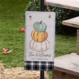 Fall Family Pumpkins Personalized Slate Plaque - 36369