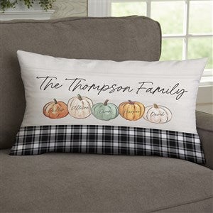 Fall Family Pumpkins Personalized Lumbar Throw Pillow - 36371-LB