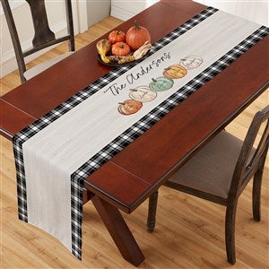 Fall Family Pumpkins Personalized Table Runner - 16 x 96 - 36378