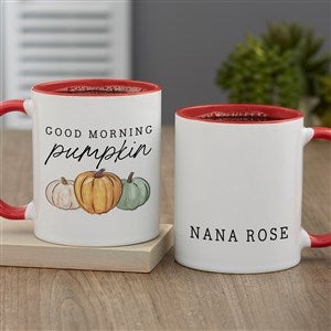 Fall Family Pumpkins Personalized Coffee Mug 11 oz.- Red - 36379-R
