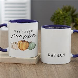 Fall Family Pumpkins Personalized  Coffee Mug 11 oz.- Blue - 36379-BL