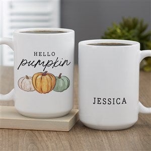 Fall Family Pumpkins Personalized Coffee Mug 15 oz.- White - 36379-L