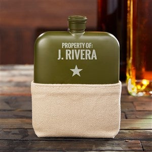 Authentic Personalized Foster  Rye® Matte Army Green Flask - 36461