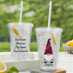 Patriotic Gnomes Personalized 17 oz. Acrylic Insulated Tumbler - 36568