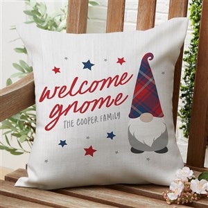 Patriotic Gnomes Personalized Outdoor Throw Pillow - 16”x 16” - 36569-S