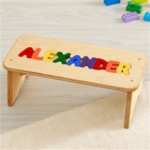 Rainbow Name Personalized Puzzle Stool - Up to 10 Letters - 36612D-M