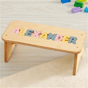 Pink Pastel Name Personalized Puzzle Stool - Up to 10 Letters - 36613D-M
