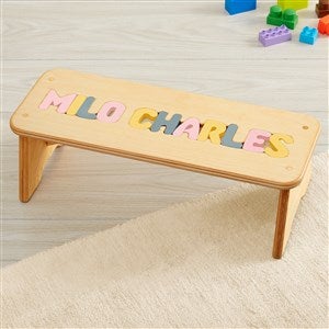 Pink Pastel Name Personalized Puzzle Stool - Up to 12 Letters - 36613D-L