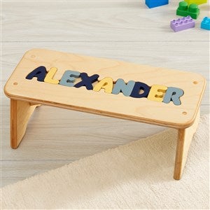 Navy Mix Name Personalized Puzzle Stool - Up to 10 Letters - 36614D-M