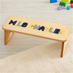 Navy Mix Name Personalized Puzzle Stool - Up to 12 Letters - 36614D-L