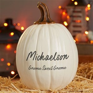 Fall Gnomes Personalized Resin Pumpkins - Large Cream - 36700-LC