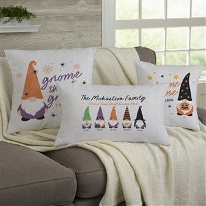 Gnome Family Personalized 18x18 Throw Pillow