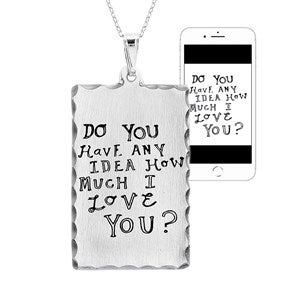 Personalized Handwritten Dog Tag Necklace - 36772D