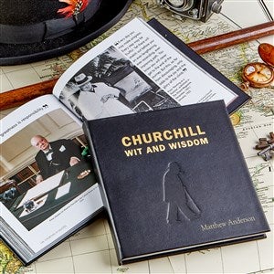 Churchill Wit and Wisdom Personalized Leather Book - 36786D