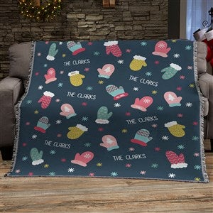 Warm Winter Wishes Personalized 50x60 Woven Throw - 36793-A