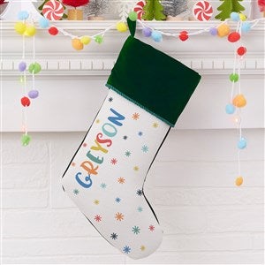 Warm Winter Wishes Personalized Green Christmas Stockings - 36799-G