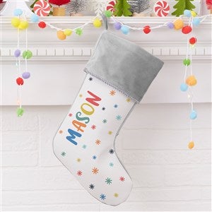 Warm Winter Wishes Personalized Grey Christmas Stockings - 36799-GR