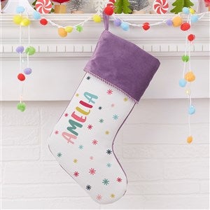 Warm Winter Wishes Personalized Purple Christmas Stockings - 36799-P