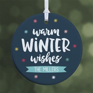 Personalized Holiday Ornament - Warm Winter Wishes - Glossy - 36803-1