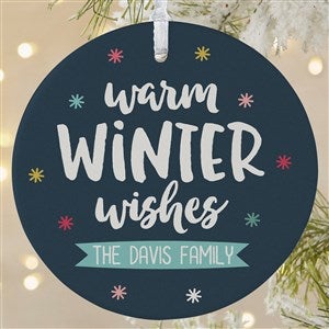 Personalized Holiday Ornament - Warm Winter Wishes - Matte - 36803-1L