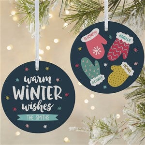 Warm Winter Wishes Personalized Ornament- 3.75 Matte - 2 Sided - 36803-2L