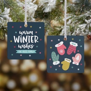 Personalized Holiday Ornament - Warm Winter Wishes - 2 Sided Metal - 36803-2M