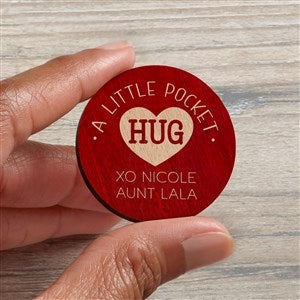 Pocket Hug Personalized Wood Pocket Token- Red Stain - 36843-R