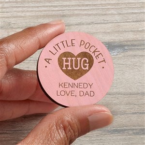 Pocket Hug Personalized Wood Pocket Token- Pink Stain - 36843-P