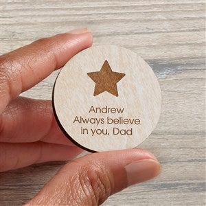 Choose Your Icon Personalized Wood Pocket Token- Whitewashed - 36845-W