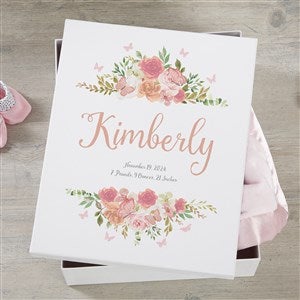 Baby Girl Personalized Keepsake Memory Box - Butterfly Kisses - 12x15 - 36903-L