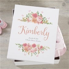 Butterfly Kisses Baby Girl Personalized Keepsake Memory Box - 12x15 - 36903-L