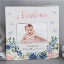 Butterfly Kisses Baby Girl Personalized 4x6 Box Frame - Horizontal - 36909-BH