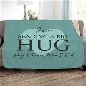 Sending Hugs Personalized 60x80 Sherpa Blanket - 36917-SL