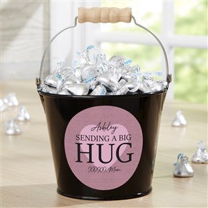 Sending Hugs Personalized Mini Metal Bucket- Black - 36918-B